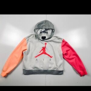 Nike Air Jordan hoodie in white and orange